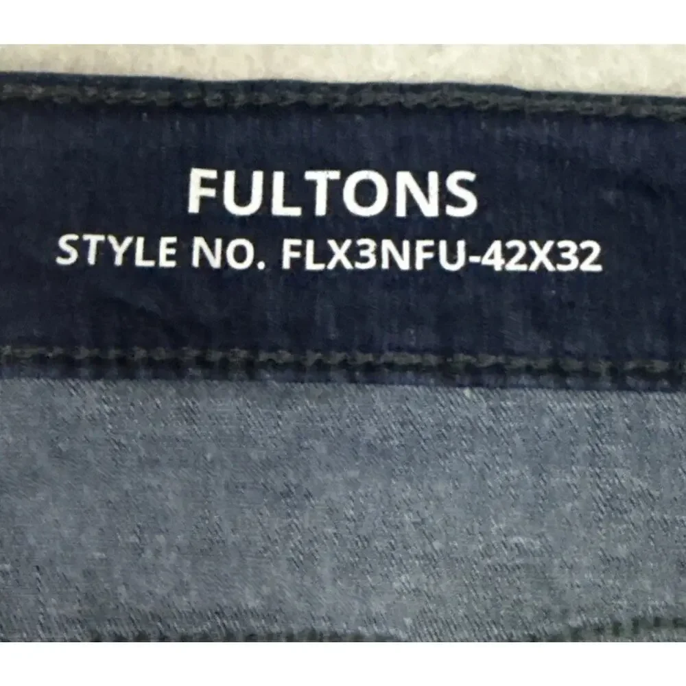 Mugsy Fultons Jeans Mens Size 42X32 Blue Dark Wash Denim Stretch FLX3NFU